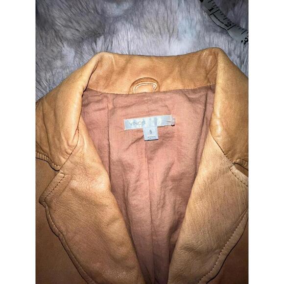 Vince Women’s 100% Cuir Leather 3 Button Closure Jacket Size 8 $995 - Picture 7 of 9